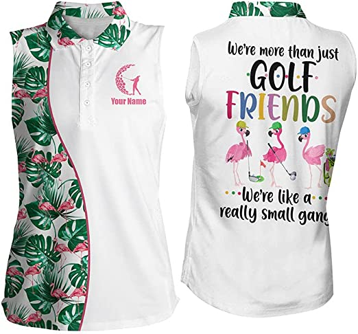 Personalized Flamingo Golf Shirt, Womens Golf Shirts Short Sleeve