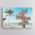 Custom Street Sign Canvas Art Print Beach Background, Personalized Name & Anniversary Date Wall Art Gift For Couple
