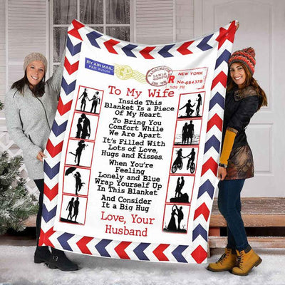 A Letter To My Wife, Sherpa Blanket,In This Blanket And Consider It A Big Hug, Gift For Wife Family Home Decor