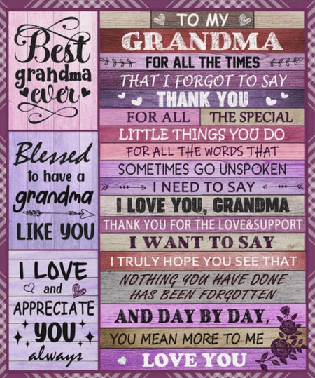 Flannel Blanket for Grandma - Red Throw Blankets - Personalised Gifts for  Grandma - Machine Washable Super Soft, Cosy Grandma Blanket, Birthday Gifts  for Grandma