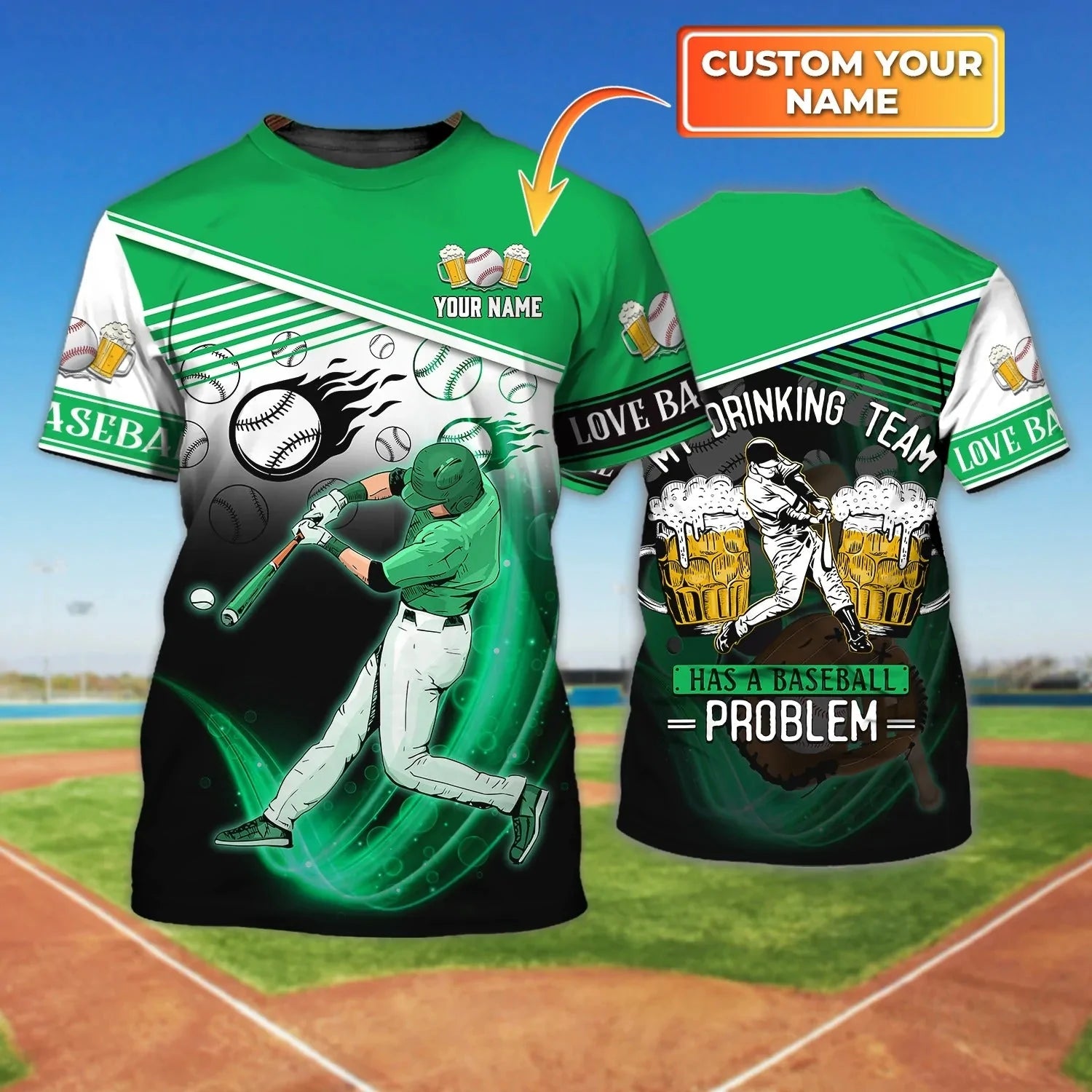 Customizable Green Baseball Uniform - Sports Custom Uniform