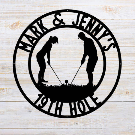 Hole in One Personalized Family Names Golf Sign - Papa Signs Decor